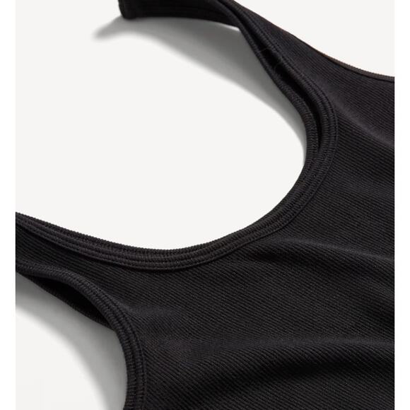 Old Navy Womens Black Seamless Ribbed Tank Top Bodysuit NEW Large - Picture 8 of 9